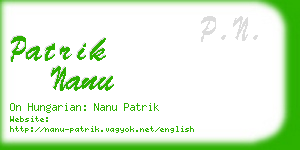 patrik nanu business card